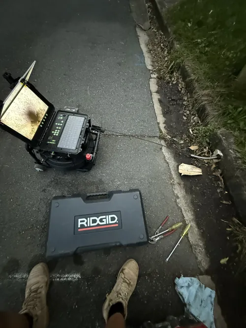 professional CCTV drain camera in action