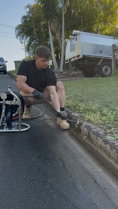 jet blasting at a brisbane property