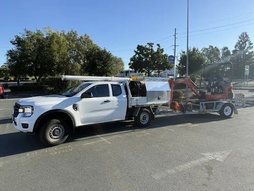 work van with plumbing equipment
