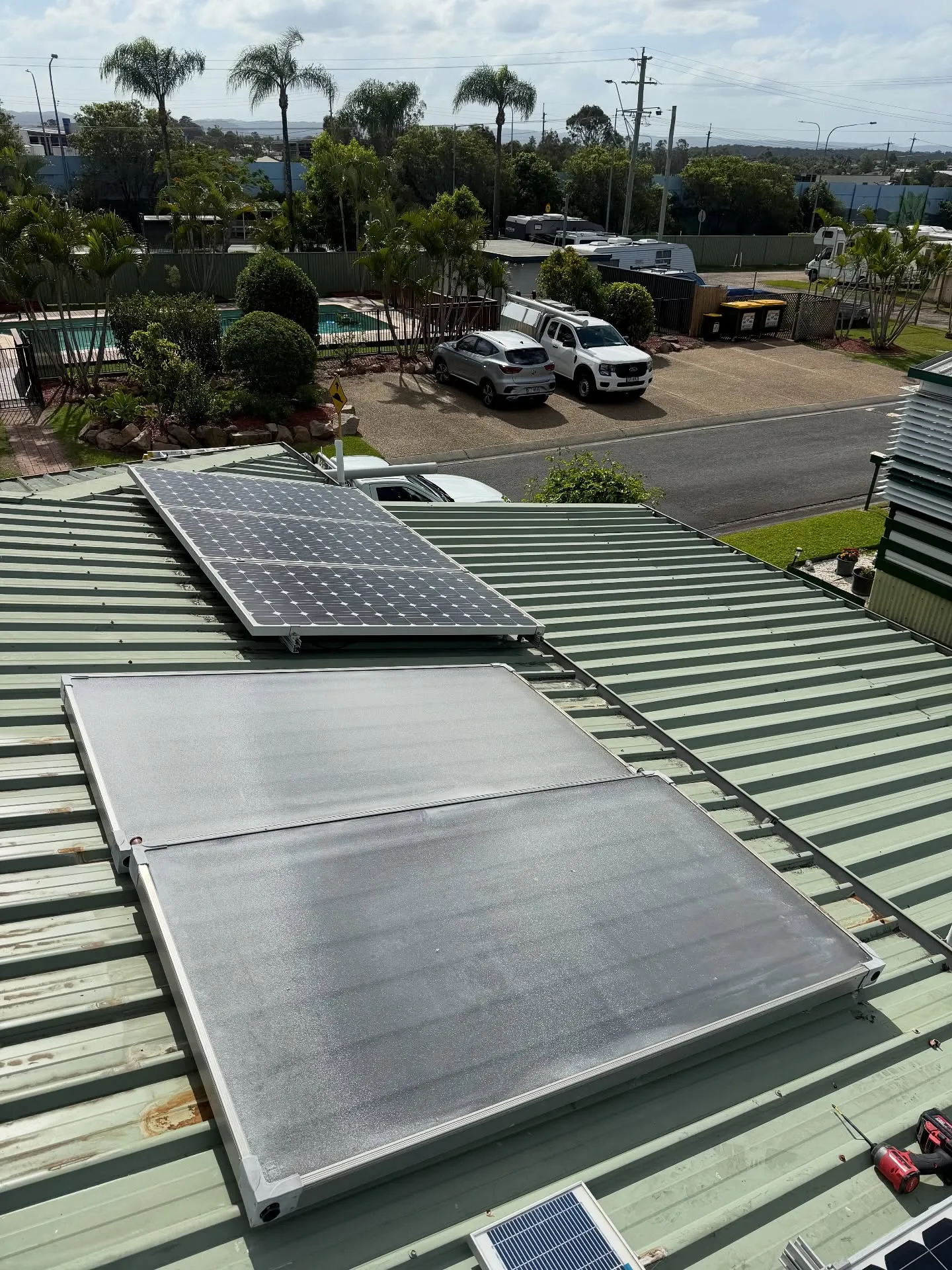 solar hot water system installation on an Everton Park property